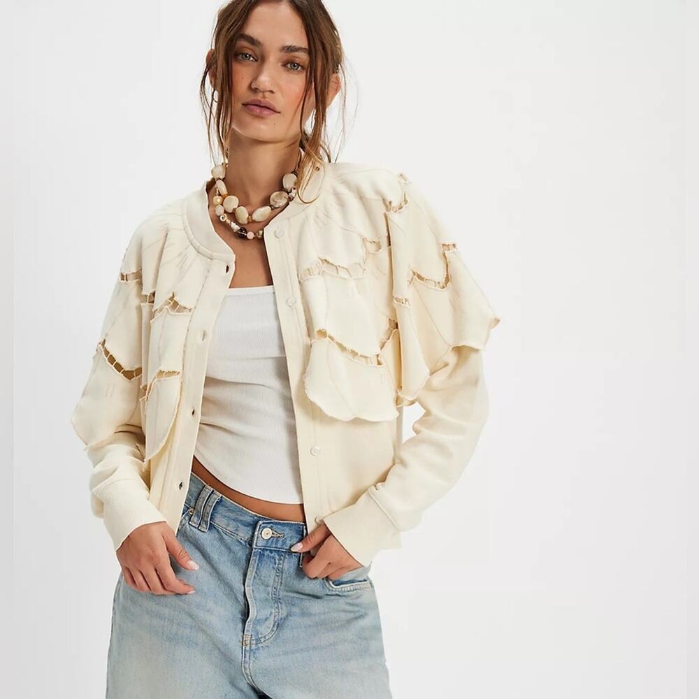 Free People Fluttercape Cardi Sweatshirt